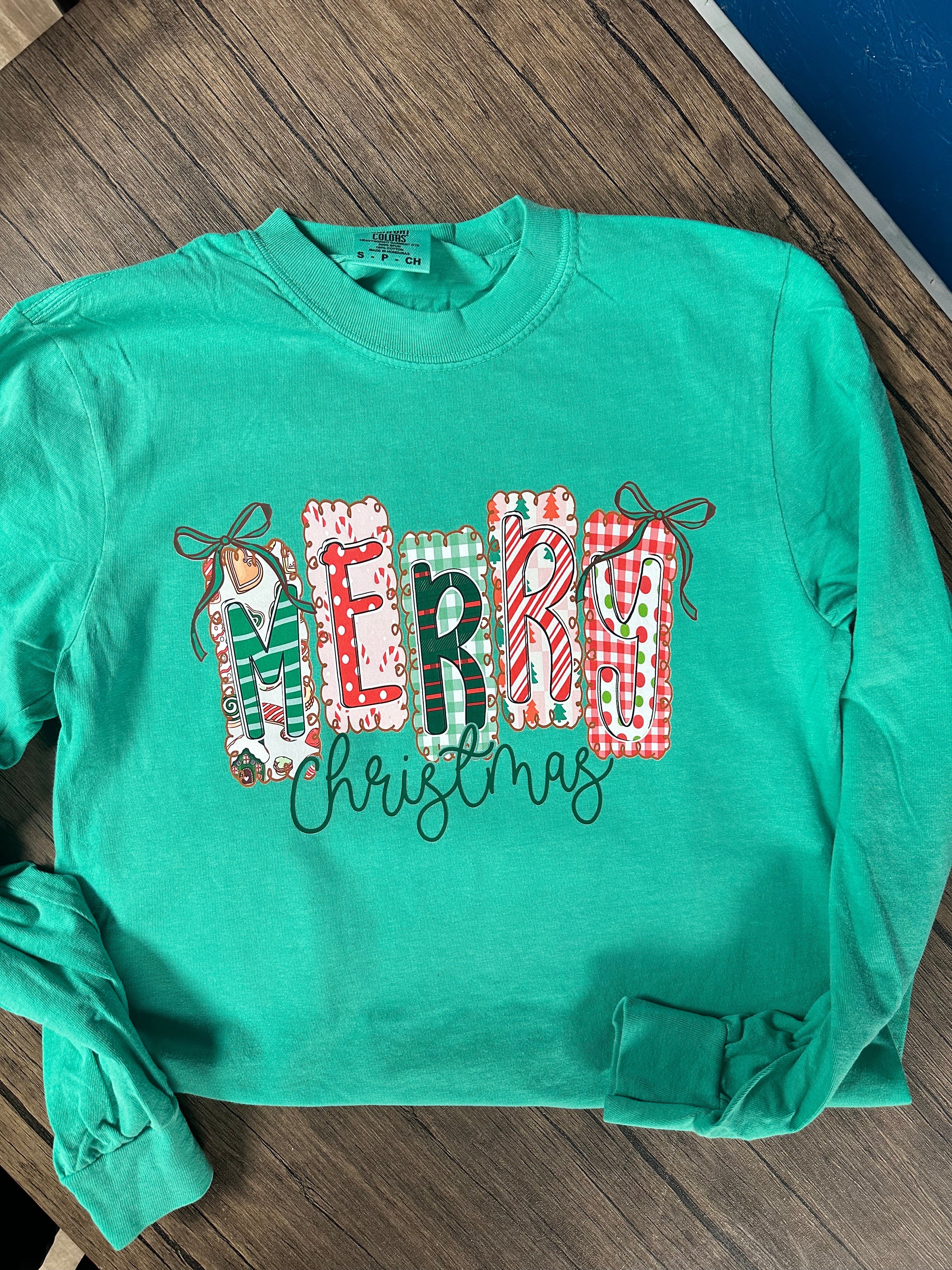 Merry Christmas Block with Bows