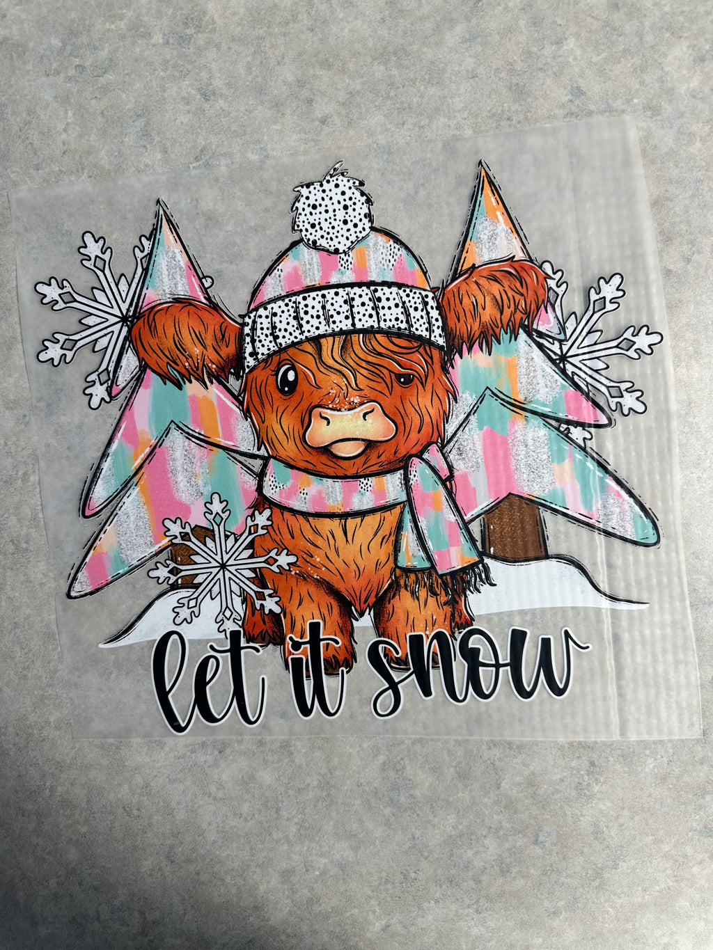 Let It Snow Highlander Cow