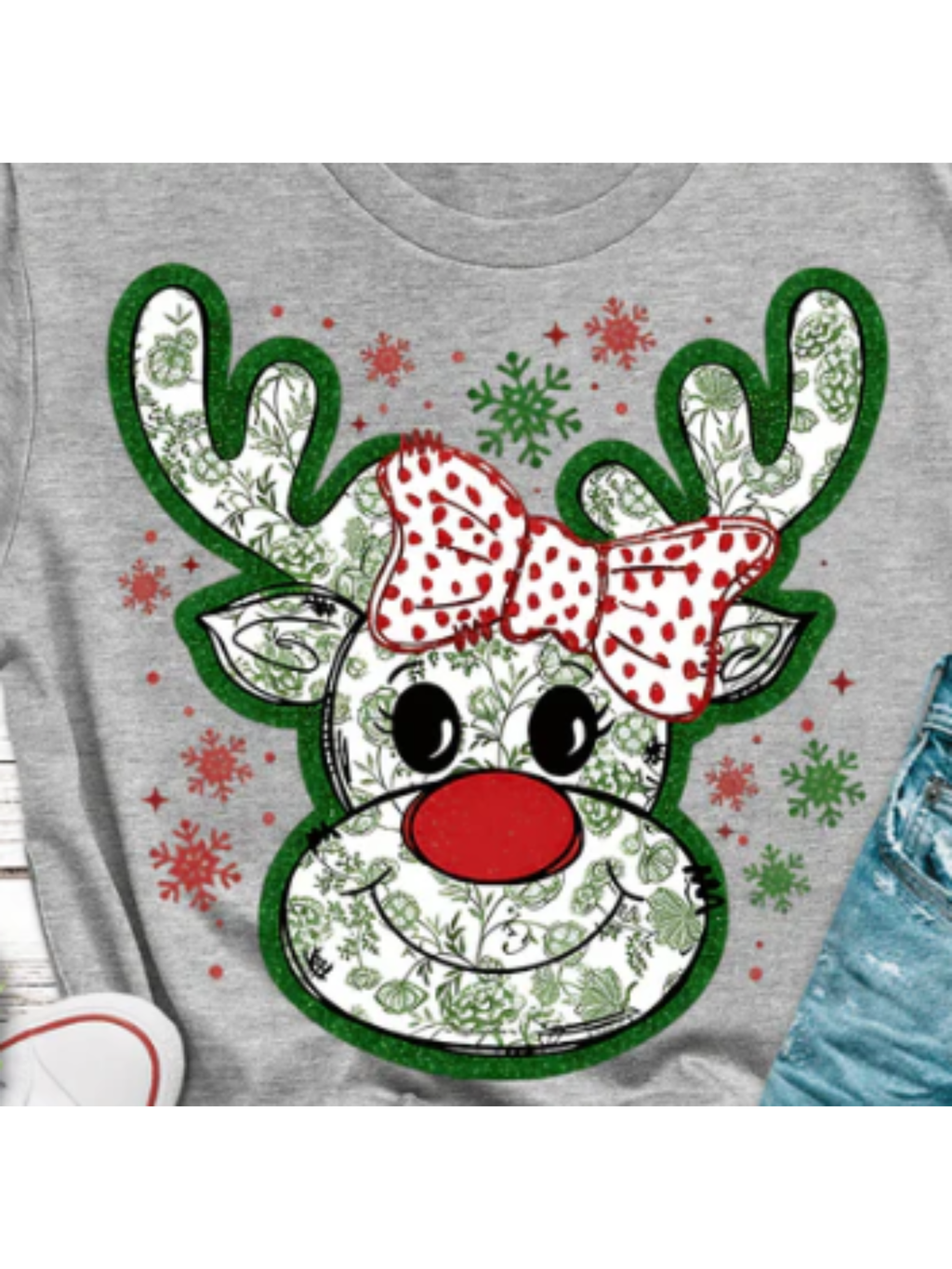 Green Girly Reindeer - YOUTH