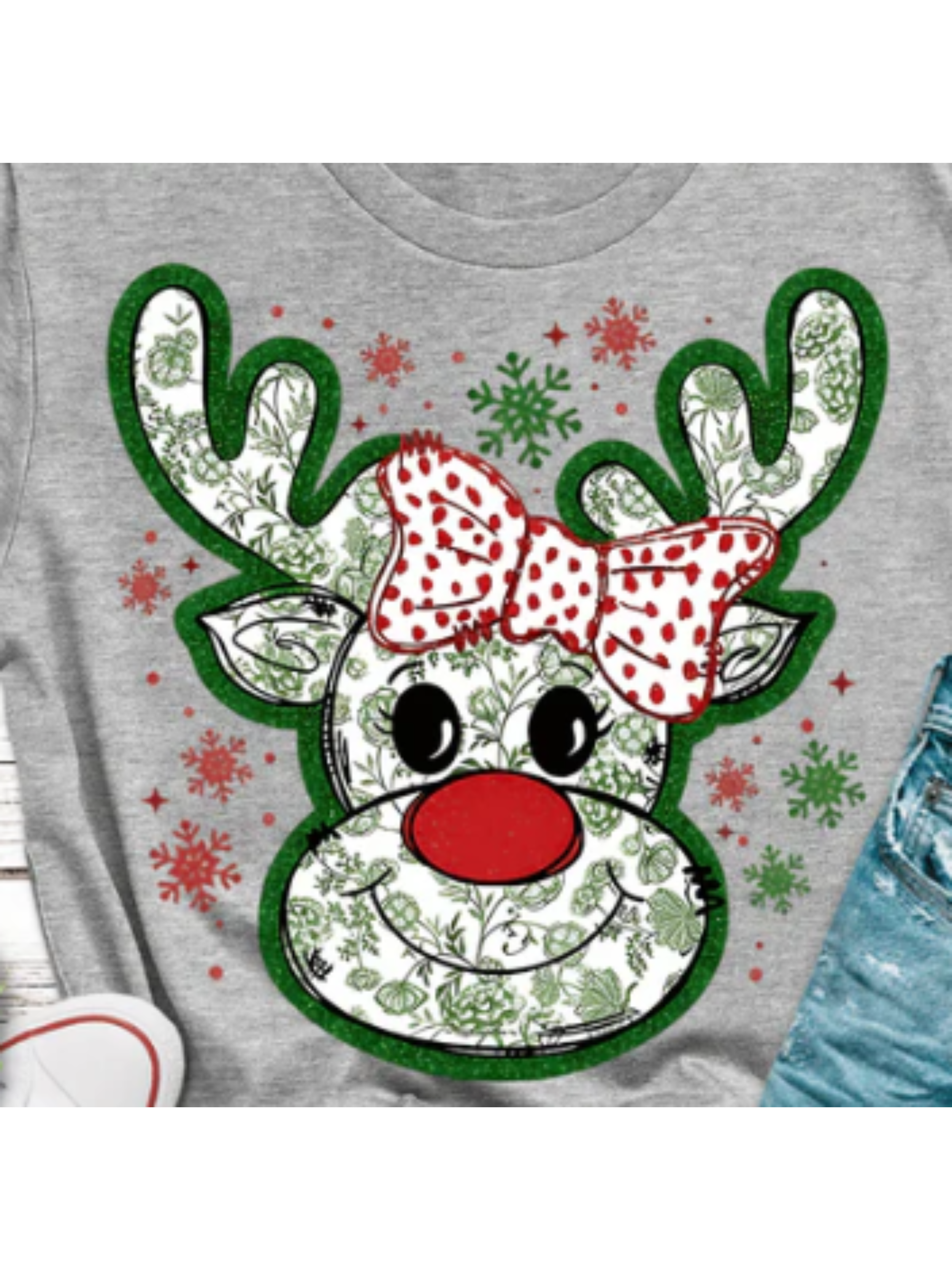 Green Girly Reindeer - YOUTH